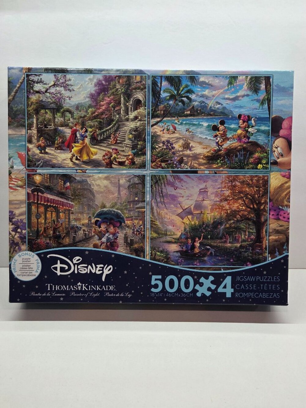 2 - Disney Thomas Kinkade Ceaco 500 pc Puzzles - 4 packs